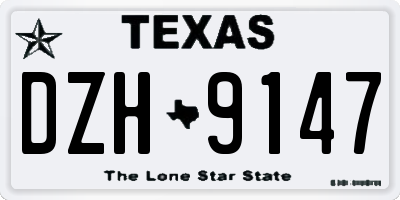TX license plate DZH9147
