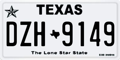 TX license plate DZH9149
