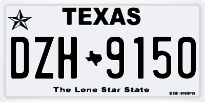 TX license plate DZH9150