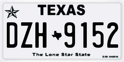 TX license plate DZH9152