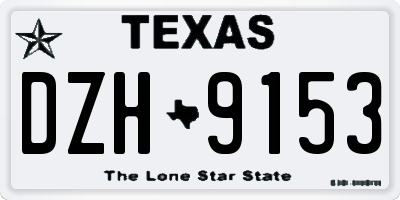 TX license plate DZH9153