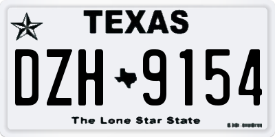 TX license plate DZH9154