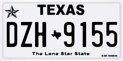 TX license plate DZH9155