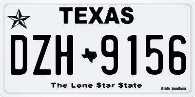 TX license plate DZH9156