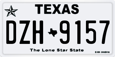 TX license plate DZH9157