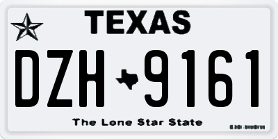 TX license plate DZH9161