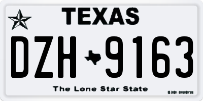 TX license plate DZH9163