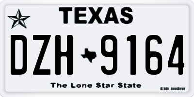 TX license plate DZH9164