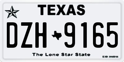 TX license plate DZH9165