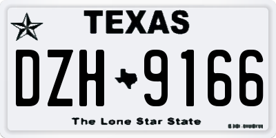TX license plate DZH9166