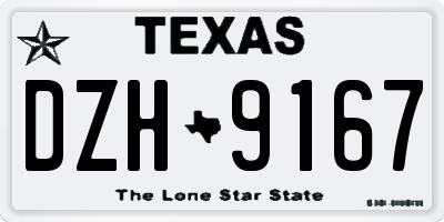 TX license plate DZH9167