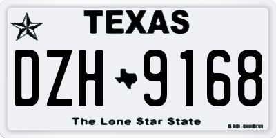 TX license plate DZH9168