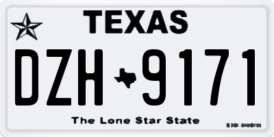 TX license plate DZH9171