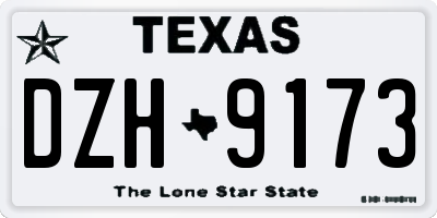 TX license plate DZH9173