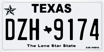TX license plate DZH9174