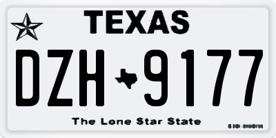 TX license plate DZH9177
