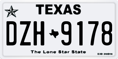 TX license plate DZH9178