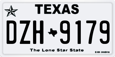 TX license plate DZH9179