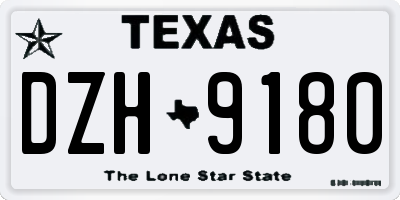 TX license plate DZH9180
