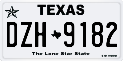 TX license plate DZH9182