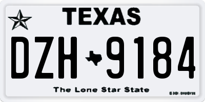 TX license plate DZH9184