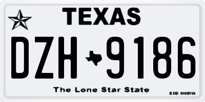 TX license plate DZH9186