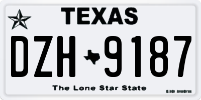 TX license plate DZH9187