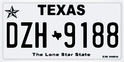 TX license plate DZH9188