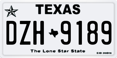 TX license plate DZH9189