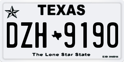 TX license plate DZH9190