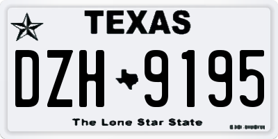 TX license plate DZH9195