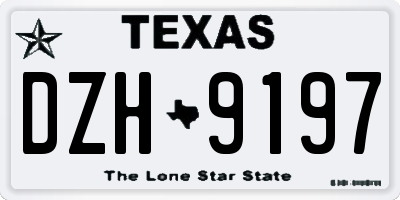 TX license plate DZH9197