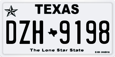 TX license plate DZH9198