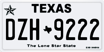 TX license plate DZH9222