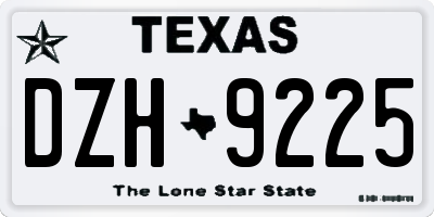 TX license plate DZH9225