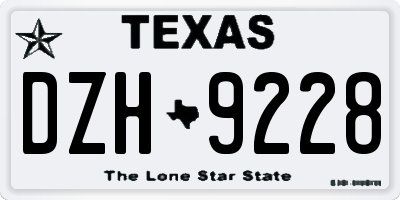 TX license plate DZH9228