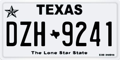 TX license plate DZH9241