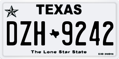 TX license plate DZH9242