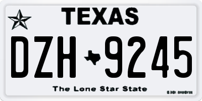 TX license plate DZH9245