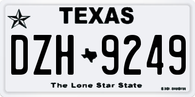 TX license plate DZH9249