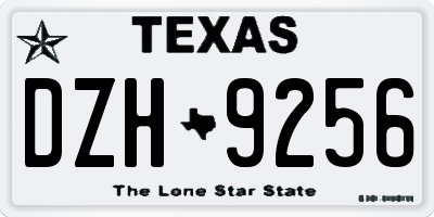 TX license plate DZH9256