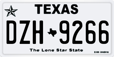 TX license plate DZH9266