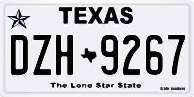 TX license plate DZH9267