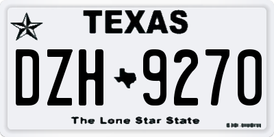 TX license plate DZH9270