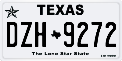 TX license plate DZH9272