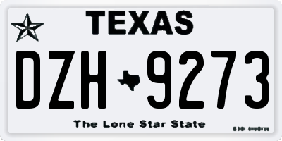 TX license plate DZH9273