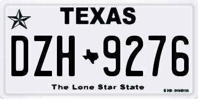 TX license plate DZH9276