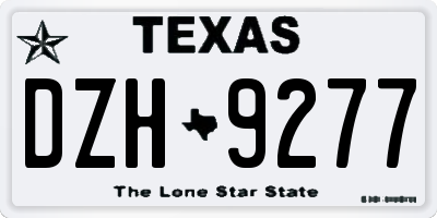 TX license plate DZH9277