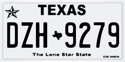 TX license plate DZH9279