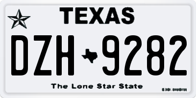 TX license plate DZH9282